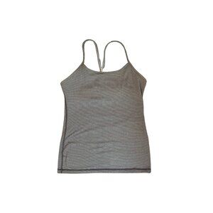Lululemon Power Y Tank Size 6 EUC Black/White Stripe